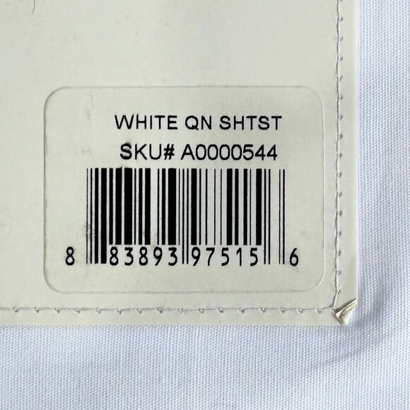 Tommy Hilfiger Queen Size 100% Cool Crisp Cotton Percale Sheet Set BRIGHT WHITE - Picture 3 of 4